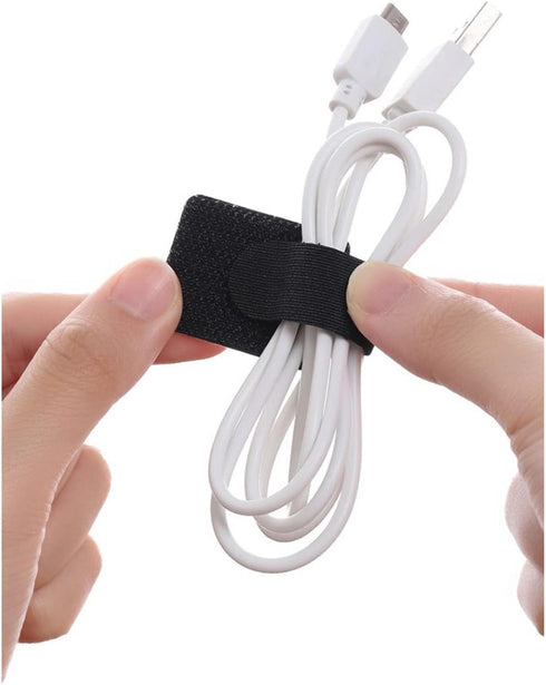 20Pcs 3M Adhesive Wire Organizer Cord Organizers Adjustable Hook and Loop Cable Clips Adjustable Cable Ties Cord Wrappers Keeper Cord Holder Strap...
