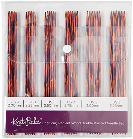 Knit Picks Double Pointed Wood Knitting Needle Set (Radiant 6")...