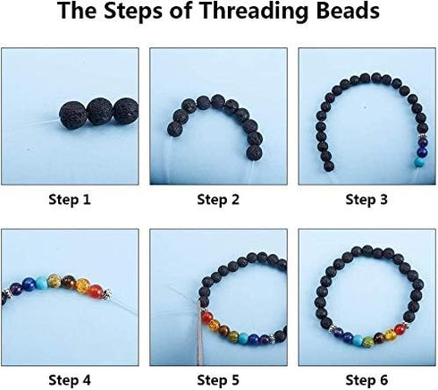 SUNNYCLUE 100pcs+ 10mm Natural 7 Chakra Lava Stone Beads Round Loose Beads Kit Spacer Beads with Crystal Strings for Essential Oil Jewelry Making...