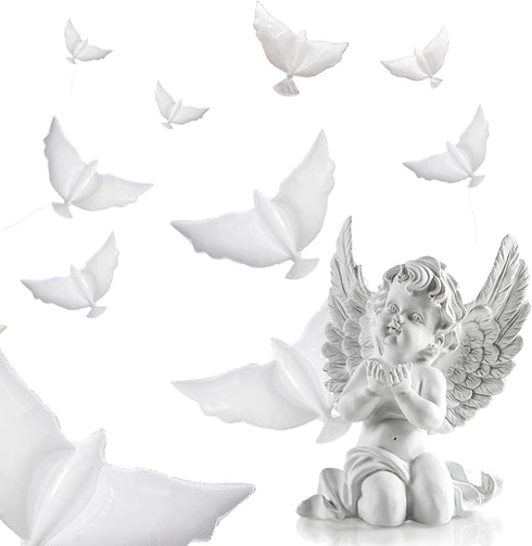 12-Pack Dove Balloons Memorial Release in Sky, Biodegradable White Angel Lanterns Funeral Party Decorations for Loss of Loved One, Celebration of ...