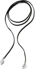COOLSTEELANDBEYOND Womens Black Wrap Choker Necklace with Leaf, Bolo Tie Necktie, Lariat Necklace, Long Necklace...