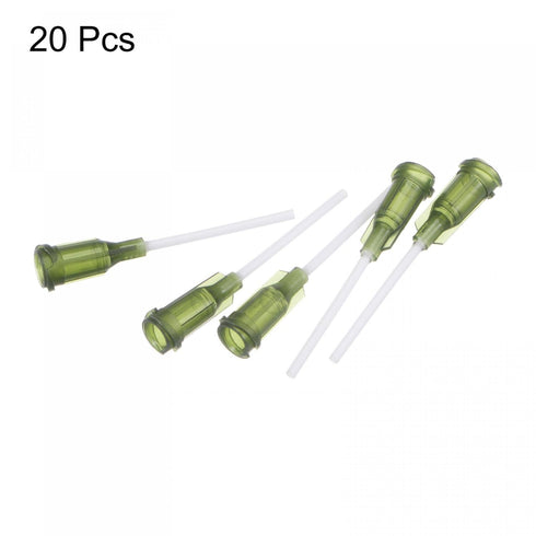 uxcell 20 Pcs 14G Plastic Dispensing Needles, 1" PP Glue Needle Tube Blunt Luer Lock Tips with PP Flexible Needle for Liquid Glue Gun, Olive...