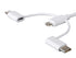 Monoprice 3-in-1 Multiport USB to USB Micro-B + USB-C + Lightning Charging Cable - 3 Feet, White - Essential Series...
