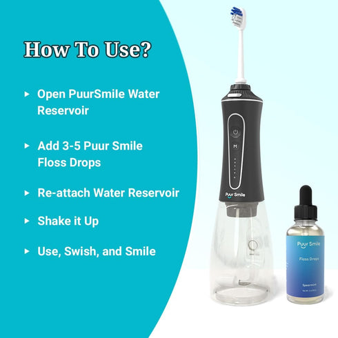 Concentrated Floss Drop Serum – 2oz Concentrated Mouth Wash to Use in Water Flosser | Natural Essentials Promotes Good Breath | Organic Spearmint ...