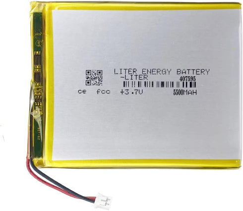 3.7V 407595 5500mAh Lithium Polymer ion Battery Rechargeable Polymer Battery Pack with JST 2.0mm Connector...