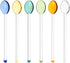 6PCS Tea Spoons, Colorful Coffeeware Long Handle Stirring Spoons, Home Kitchen Glass Spoon...