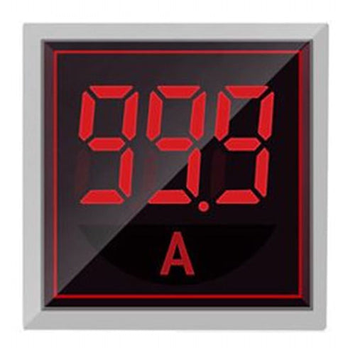 Digital Display AC Current Indicator, 22mm Square Head LED Current Tester 0~100A Ammeter Monitor (Red)...