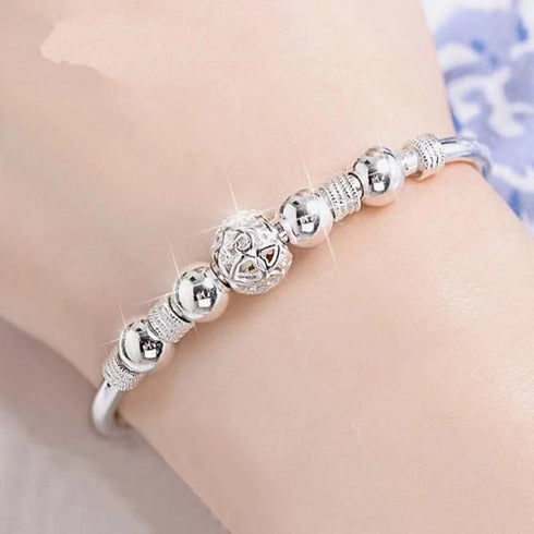 Sterling Silver Bangle Bracelets for Women, Mother's Day Gift 925 silver Cuff Bracelet Adjustable Jewelry Fashion Simple Open Bangles Cuff Jewelry...
