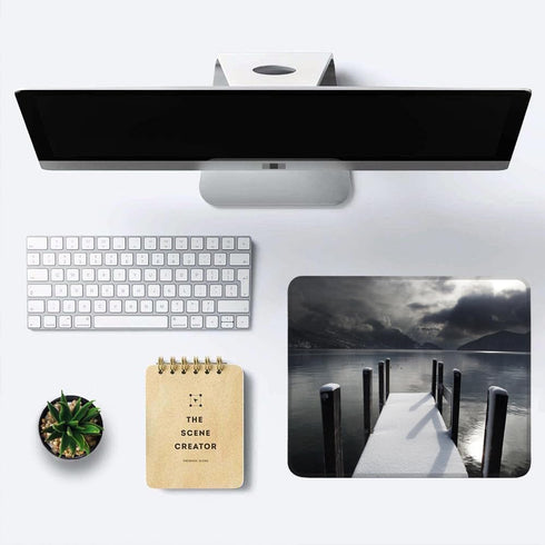 Mouse Pad Non-Slip Rubber Base Computer Mousepad, Snowy Lake Customized Square Mouse Pads for Laptop Office Home & Gaming, Superb Tracking Accurac...