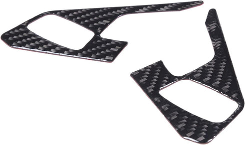 Real Carbon Fiber Steering Wheel Button Cover Sticker Compatible with Chevrolet Corvette C8 2020-2023, Car Steering Wheel Panel Protection Trim (B...