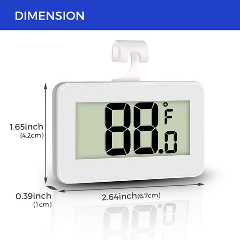 Mini Refrigerator Fridge 2 Pack Digital Freezer Thermometer Waterproof Room Thermometer with Hook, Large LCD Display...