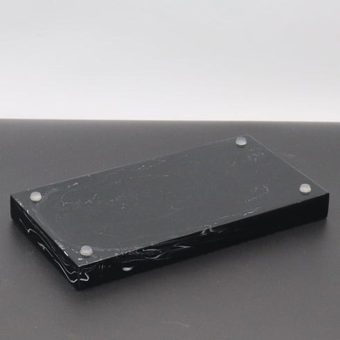 Bathroom Vanity Tray: Toilet Tank Tray Black Marble Bathroom Tray Countertop and Vanity Tray Resin Tray Vlack Vanity Tray...