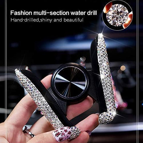 Bling Car Phone Holder Mini Car Dash Air Vent Automatic Phone Mount Universal 360°Adjustable Crystal Auto Car Stand Phone Holder Car Accessories f...
