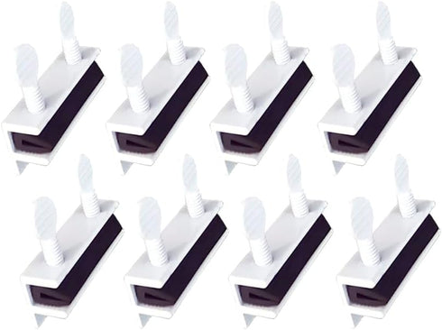 QCAA Sliding Window Security Lock with Vinyl Lining, Child Proof Lock, Aluminum, White, 8 Pack, Made in Taiwan...