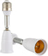 1Pc White E26/E27 Light Bulb Socket Extender Adapter 180 Degree Bendable Light Fixture E26/E27 to E26/E27 Base Adjustable E26/E27 to E26/E27 Socke...