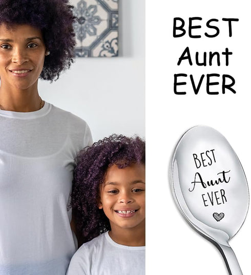 Birthday Gifts for Best Aunt Ever Spoon for Hot Tea Coffee Cocoa Spoons Great Aunt Thank You Appreciation Gifts for Women Auntie Aunty Anniversary...