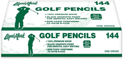 LIQUI-MARK 144 count 3 1/2 inch Golf Pencils - Hexagonal Shape - No Eraser - Pre-Sharpened...