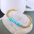 KELITCH Women Silver Stretch Bracelets Turquoise Beaded Bracelet Agate Crystal Cuff Bracelets...