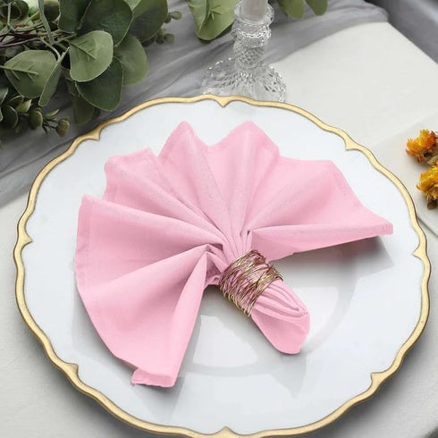 Cloth Stain Resistant Easter Dinner Pink Cloth Napkins 17in Iron Non Easter Dinner Spring Wedding Parties Patio Easter Dinner Pink Napkin 17"x17" ...