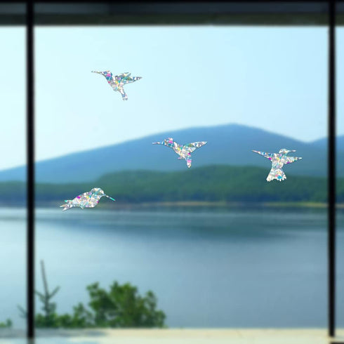 Large Hummingbird Static Window Clings Anti Collision Window Decals for Bird Strikes, Glass Awareness Stickers, Stop Birds Flying into Windows, Se...