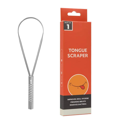 Tongue Scraper, Tongue Cleaner for Fresher Breath - 100% Stainless Steel Oral Hygiene ToolDesigned for both kids and adults with travel case...
