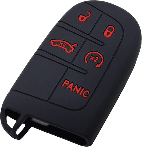 GFDesign 2Pcs Silicone 5 Buttons Key Fob Cover Remote Case Keyless Protector Compatible with Jeep Grand Cherokee Chrysler 300 200 Dodge Charger Ch...