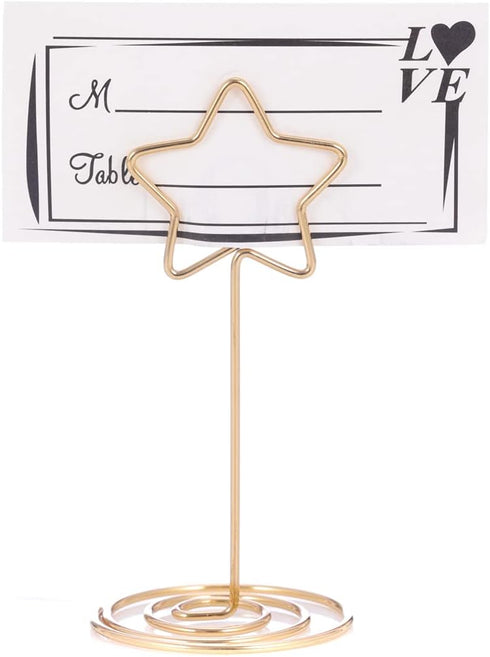 12pcs Table Number Holders, 3.35 inch Place Card Stands, Gold-Star Shaped for Wedding, Party, Birthday...