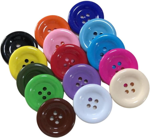 2 inch (50 mm) Large Resin Craft Flatback Button 4 Holes Multicolor 15 Pcs for Crafts Making, Clothes Sewing and DIY Projects, Scrapbook...