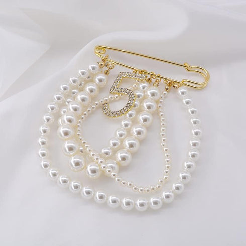 Lapel Pins and Brooches with Lucky Number 5 Dangle,Brooch Pins for Women Fashion...