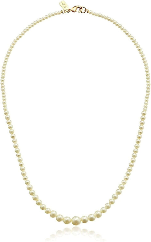 1928 Jewelry Women's Bridal Eloquence 18" Delicate Graduated Glass Faux Pearl Strand Necklace...