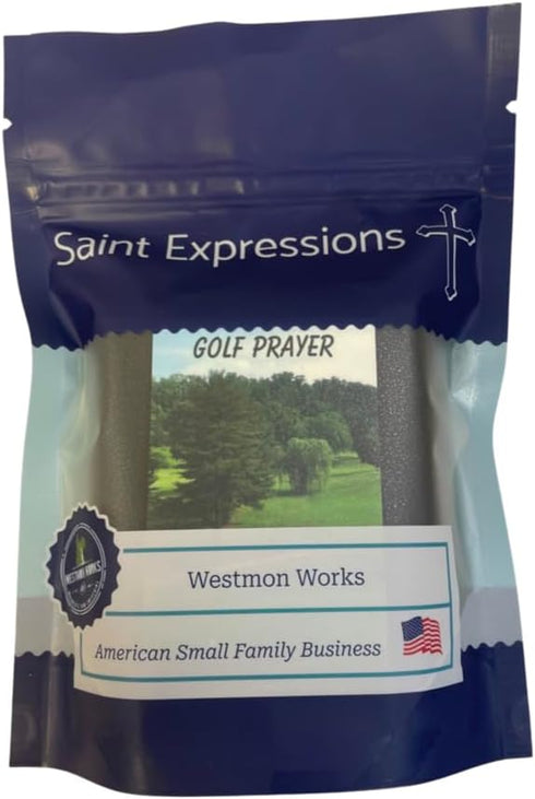 Westmon Works Golfers Pewter Medal Necklace with St Sebastian Stainless Steel Chain Boxed Set with Golf Prayer Card Saint Expressions Premium Jewe...