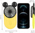 Cute Mouse Personal Mini Fan, Handheld USB Rechargeable Fan with Pretty LED Light, 3 Adjustable Speeds with Portable Holder, for Indoor Or Outdoor...