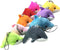 Plush Dolphin Pendant 5pcs Mini Plush Animals Dolphin Keychain, Dolphin Stuffed Animal Plush, Stuffed Dolphin Doll Keychain Purse Accessories (Ran...