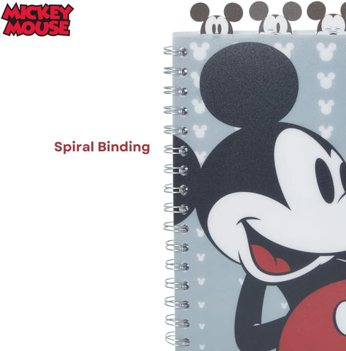 Innovative Designs Disney Mickey Mouse Journal Notebook, Spiral Bound, 96 Lined Pages, 8 x 7 inches, Grey...