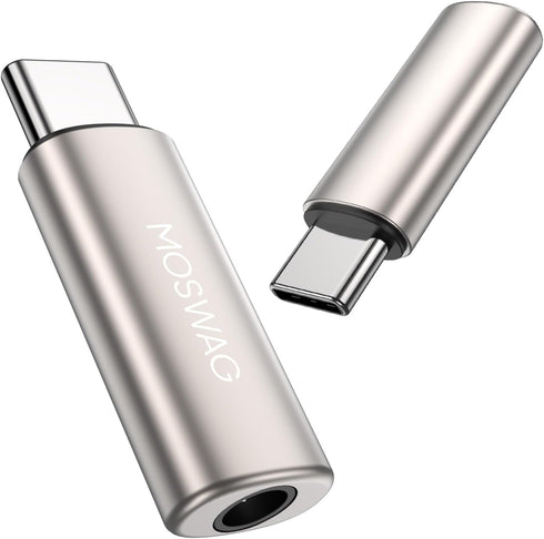 MOSWAG USB C to 3.5mm Headphone Adapter, Wide Compatibility, Plug and Play for Samsung, iPad, Pixel, Huawei...