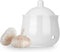 12 OZ Garlic Keeper with Lid, Porcelain Garlic Container Saver for Countertop (White 12 OZ)...