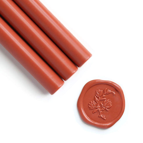 UNIQOOO Mailable Glue Gun Sealing Wax Sticks for Wax Stamp - Terra Cotta Orange, Fall Color Palette for Autumn Wedding Invitation, Cards Envelope,...