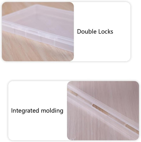 A5 Clear Plastic Storage Box, 6 x 8 Inch Flat Case Holder for Beads/Tools/Letters/Papers...