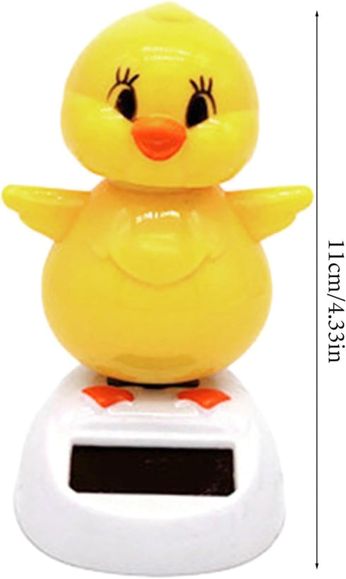Solar Powered Dancing Chick, Solar Dancing Figurines, Solar Bobblehead Chicken, Solar-Powered Car Charm, Cartoon Bobble Head Chick Ornaments Figur...
