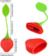 8PC Silicone Tea Strainers for Loose Tea, Cute Strawberry Shape Tea Infuser Set, Tea Ball Strainer Tea Filters for Loosing Leaf, Gripping Ice Cube...