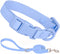 Light Blue Plastic Dog Collar and Leash Set, Silicone Rubber Puppy Collar PVC Washable Quick Release Buckle Water Swim Waterproof Dog Collars for ...