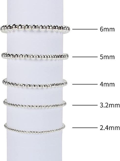 LolliBeads (R) Silver Plated Smooth Round Metal Beads Assorted Size Jumbo Pack 2100 pcs...