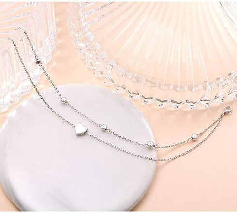 Anklets for Women Sterling Silver with 14k Real Gold Plated Ankle Bracelets for Women Waterproof Heart Link Anklet Bracelet Summer Beach Jewelry A...