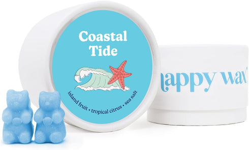 Happy Wax Coastal Tide Scented Bear Wax Melts - Natural Strong Summer Scented Wax Melts Infused w/Essential Oils - Non Toxic Wax Melt. Scented Soy...