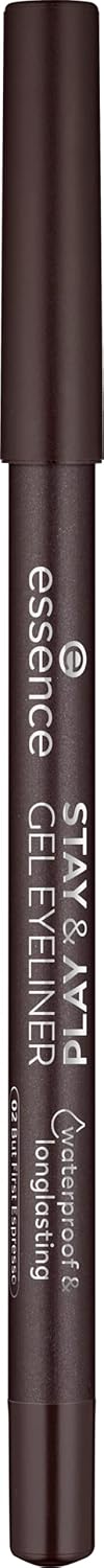 essence | Stay & Play Gel Eyeliner | Super Soft Gel-like Texture | Waterproof & Longlasting | Vegan & Cruelty Free (02 But First Espresso)...