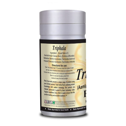 BASIC AYURVEDA Triphala Powder | 3.53 Oz (100g) | Mix of Amalaki Haritaki & Bibhitaki Fruit | Natural Source of Vitamin C | Support Healthy Digest...