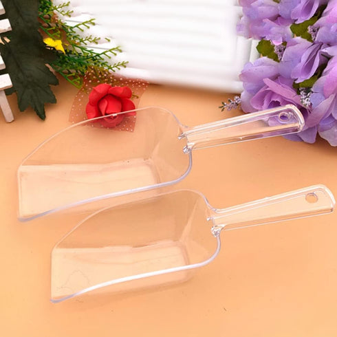 20 Pack of Set Plastic Buffet Serving Tongs Mini Serving Utensil Tongs Appetizers Tongs and Plastic Kitchen Scoops Clear Ice Scoop Buffet Scoop fo...