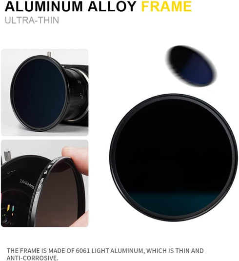 7artisans ND Filter Ultra Slim Multi-Coated HD Optical Glass Aluminum Alloy Frame Neutral Density Filter ND8 ND64 ND1000 for Choice (62mm, ND8)...