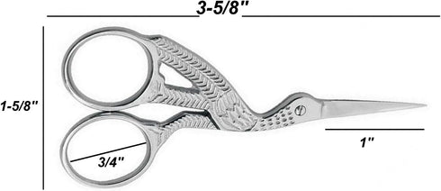 10 Stainless Steel Professional Embroidery Scissors Sharp Stork Scissors for Sewing Crafting Needlework DIY Multipurpose Dressmaker Eyebrow Trim S...