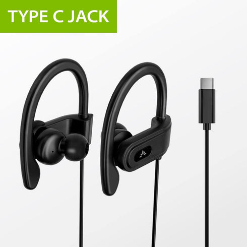 Avantree C171 - Wired USB C Headphones &Microphone for Sports and Running with Over-Ear Earbud Hooks and in-Line Volume Control, Compatible with S...